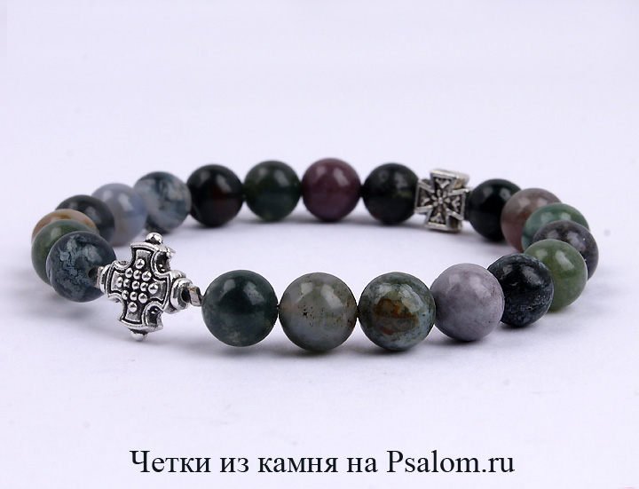 Купить четки из зеленой яшмы