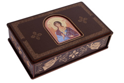 Шкатулка большая для хранения святынь с иконой Святого Ангела Хранителя. 21,0 x 13,5 x 5,5 см