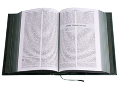 Купить Библию в кожаном переплете, зеленую, синоидальный перевод. Фото 3