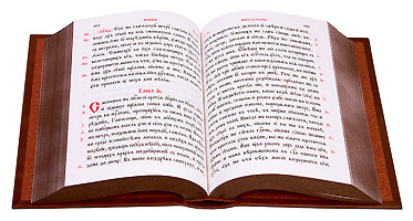 Новый Завет с крупным шрифтом в коже