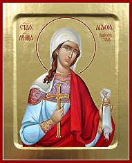 Икона святой мученицы Агафии Панормской (Палермской). Печать на дереве с ковчежцем.