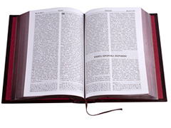 Купить Библию в кожаном переплете, бордовую, синоидальный перевод. Фото 3