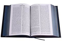 Купить Библию в кожаном переплете, чёрную с синим отливом, синоидальный перевод. Фото 6