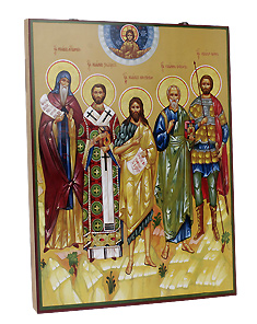 Икона "Собор святых Иоаннов". Многоцветная, печать светостойкими красками. Доска со шпонками. (30 см*40 см* 2,6 см).