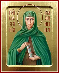 Икона святой преподобной Мелании Римляныня. Печать на дереве с ковчежцем.