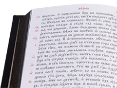 Купить Новый завет в кожаном переплете, на церковнославянском языке. Цвет чёрный. Фото 2