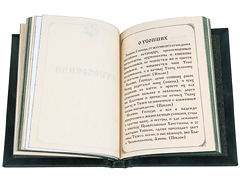 Купить Помянник в кожаном переплёте ручной работы. Блинтовое тиснение, дорожный размер. Цвет тёмно-зелёный. Фото 10