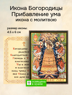 Икона пресвятой Богородицы Прибавление ума освященная
